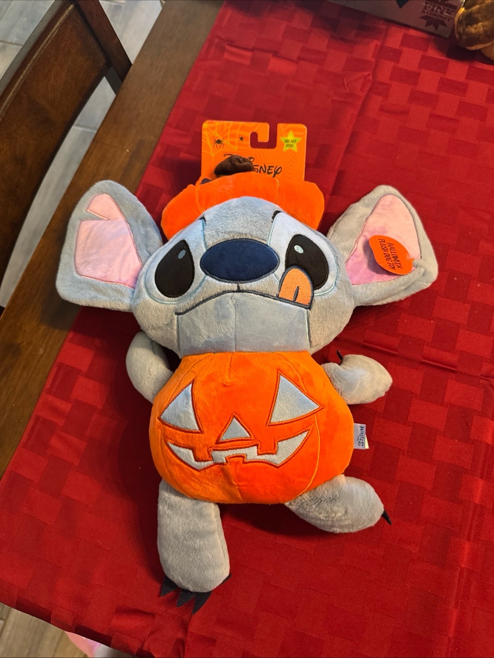 Disney Stitch Halloween Plush with Jack-O'-Lantern dog toy